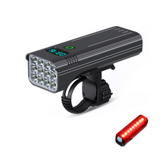 Ultra-Bright 1500 Lumen Bike Light Set – Rechargeable LED Headlight with High/Low Beam, Bright Front & Rear Bike Lights for Night Riding + Free Taillight