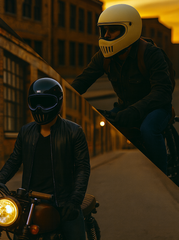 DOT Approved Vintage Full Face Motorbike Helmet, Piano Finish, Quick-Swap Removable Visor, Double D-Ring Strap, Unisex Adult Gear