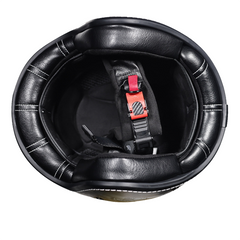 3/4 Open Face Motorcycle Helmet for Men & Women, DOT Approved Vintage Cruiser & Scooter Helmet with Visor, Lightweight Half Shell Helmet for Urban Commuting & Street Riding