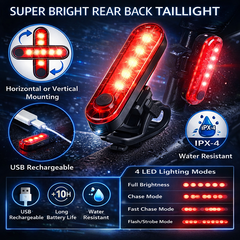 Rechargeable Bike Headlight & Taillight Set, Cute 3-Mode Kids Bike Light with Horn, Safe Night Riding Lights for Boys Girls