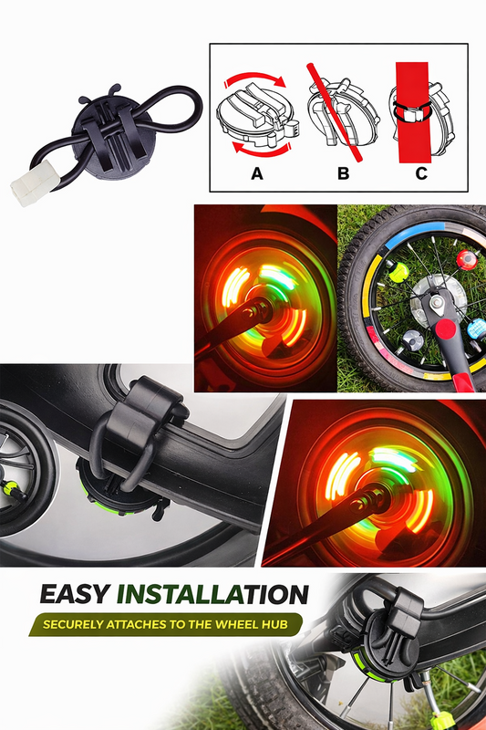Smart Ladybug Bike Wheel Lights – Auto Sensor LED Spoke Lights for Kids Bikes & Scooters, Waterproof Safety Lights with Colorful Running Effects