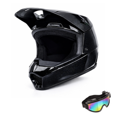 DOT Certified Full Face Dirt Bike Helmet for Adult & Youth – Off-Road Motocross ATV Motorcycle Helmet with Goggles, Quick-Release Buckle & Adjustable Sun Visor