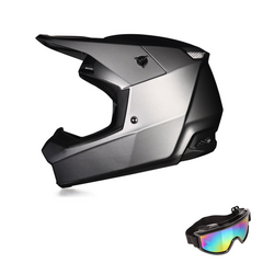 DOT Certified Full Face Dirt Bike Helmet for Adult & Youth – Off-Road Motocross ATV Motorcycle Helmet with Goggles, Quick-Release Buckle & Adjustable Sun Visor