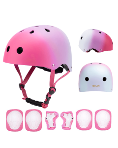 RHILOC Kids Multi-Sport Helmet and Pads Set for Cycling, Skateboarding and Roller Skating