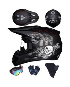 Kids & Youth Dirt Bike Helmet Set with Goggles Gloves and Mask for Off-Road Riding