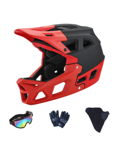 Youth Full Face Bike Helmet Set with Adjustable Dial