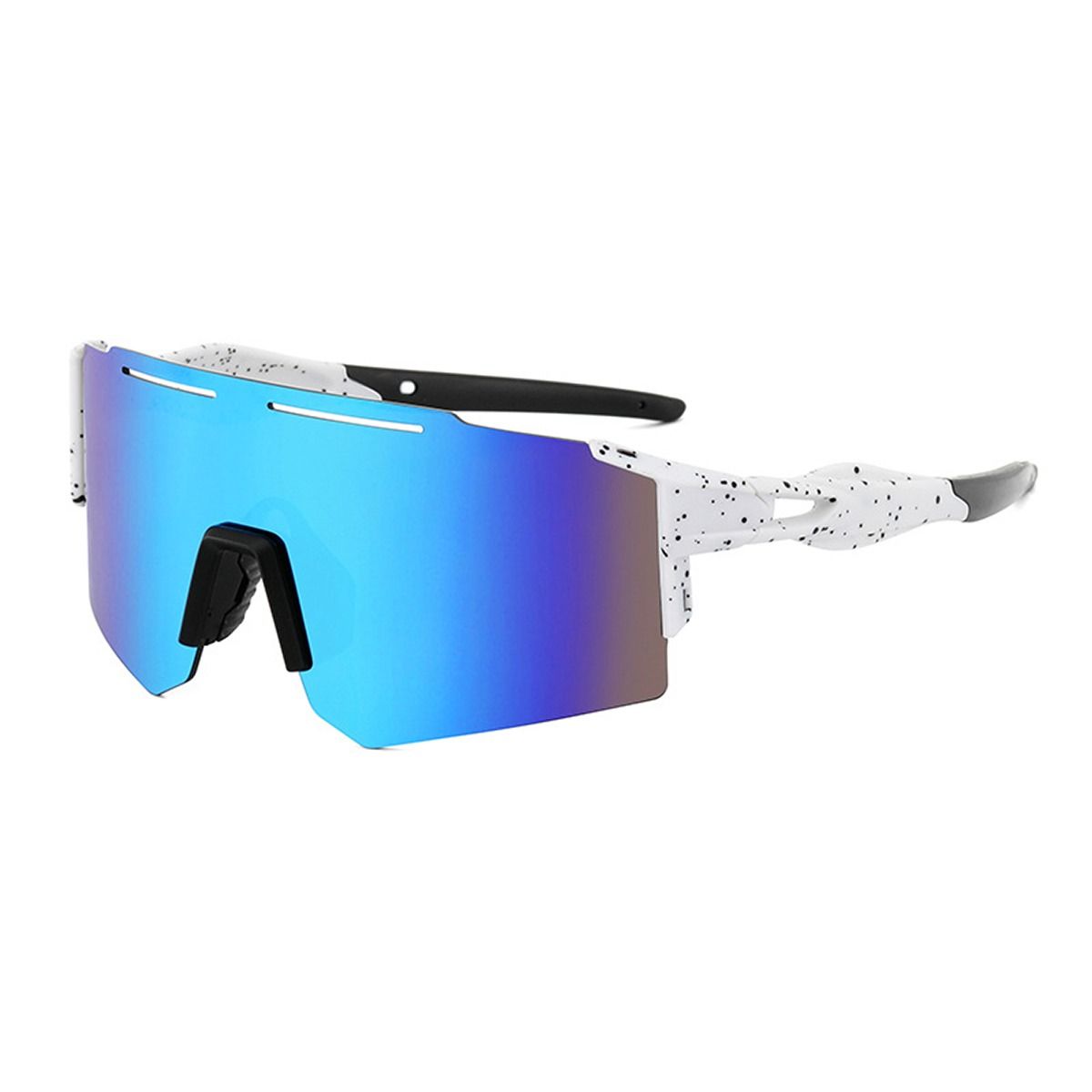 Frameless Polarized Cycling Sunglasses for Men and Women with UV400 Vented Shield Lens for Road Cycling MTB Running and Baseball