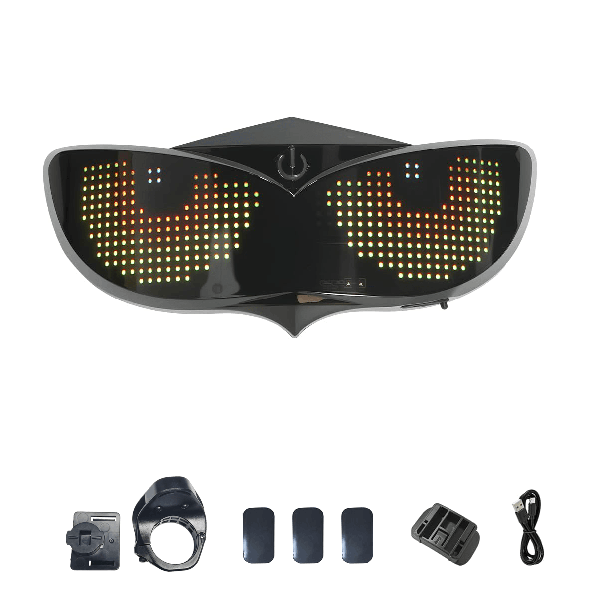 Rechargeable Motorcycle Helmet Light with App-Controlled Programmable LED Display for MTB Dirt Bike Cycling E-Bike and Group Rides