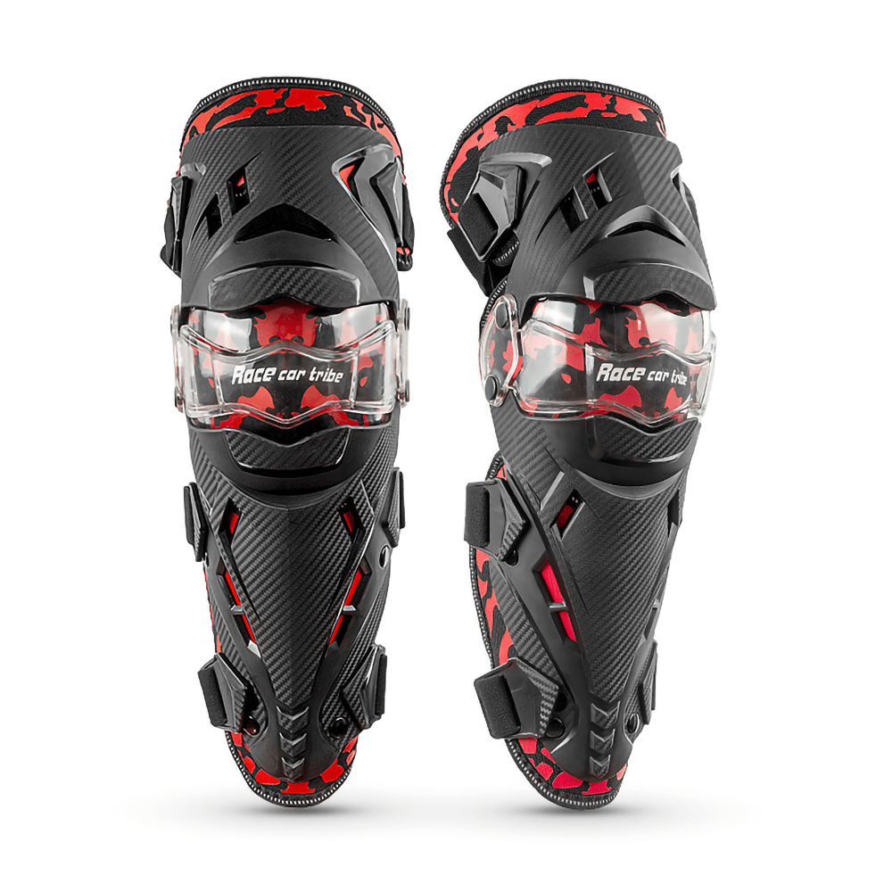 Motorcycle Knee and Shin Guards PP Hard Shell Knee Pads with Adjustable Straps for Motocross Dirt Bike ATV Riding