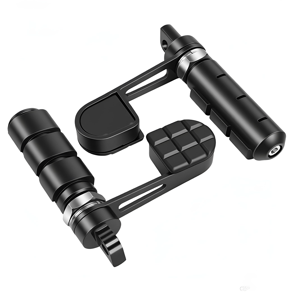 Motorcycle Foot Pegs with Heel Rest Anti Vibration Stirrup Footpegs Compatible with Harley Softail Sportster Dyna FXWG FXR