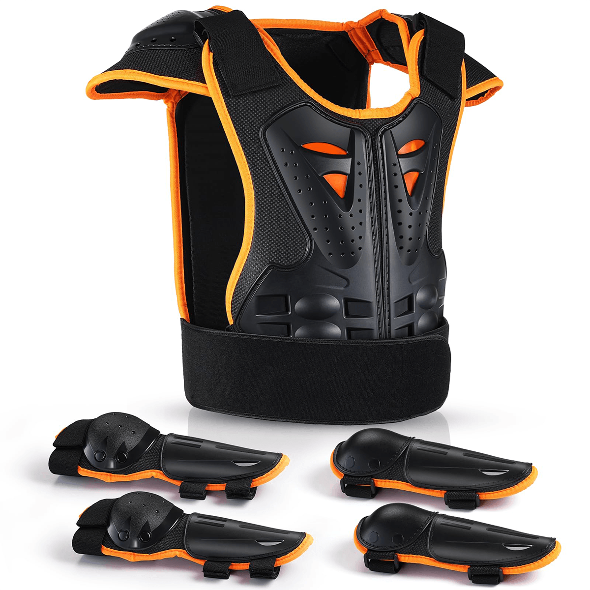 Youth Dirt Bike Gear Protective Armor Set with Chest and Back Protector for Kids MTB Motocross ATV and Off Road Riding