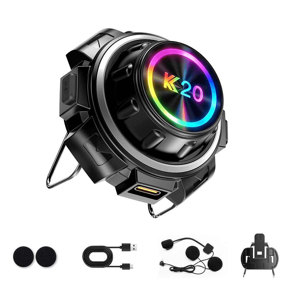 Motorcycle Helmet Bluetooth Headset 2-Way 800M Intercom Bluetooth 6.0 Hi-Fi Stereo Voice Assistant IP65 for Riding and Skiing