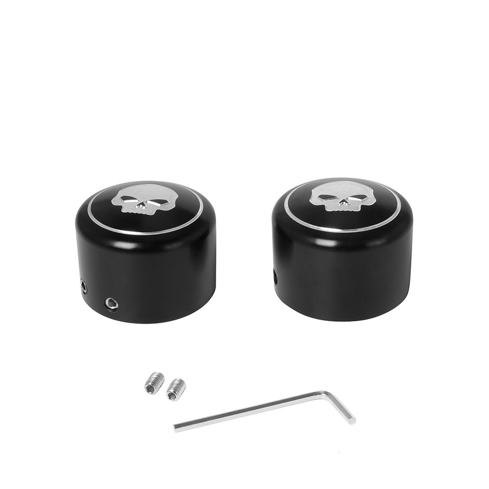 Front Axle Nut Covers Caps Compatible with Harley Softail Sportster Dyna Touring Road King Electra Street Glide 2008-2021
