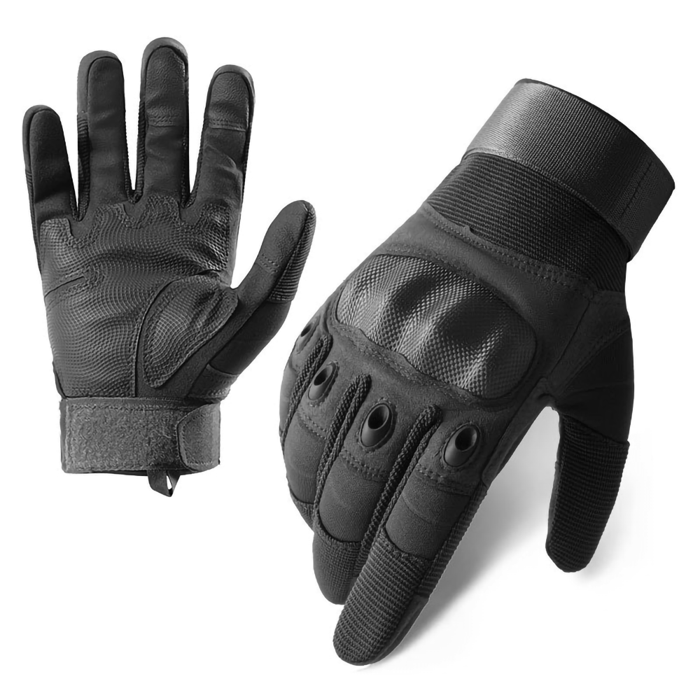 Men’s Tactical Motorcycle Gloves Touchscreen Riding Gloves with Carbon Fiber Hard Shell and Padded Anti-Slip Palm for Cycling Airsoft Hunting and Hiking