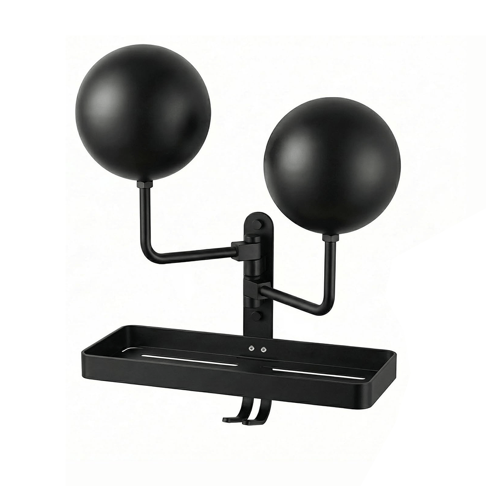 Motorcycle Helmet Hanger with Storage Tray and Hook Dual Helmet Wall Mount for Motorcycle Bike ATV and Scooter Helmets