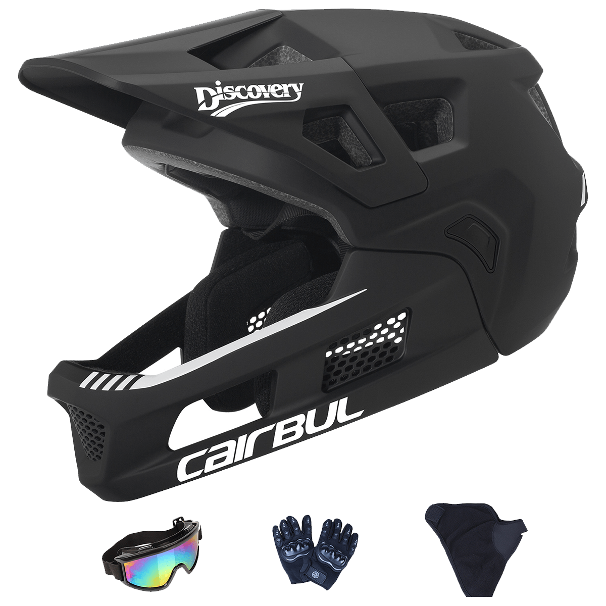 Convertible Lightweight MTB kids Full Face BMX Helmet with Removable chin guard and Goggles for Children Mountain Bike Strider and Park Riding